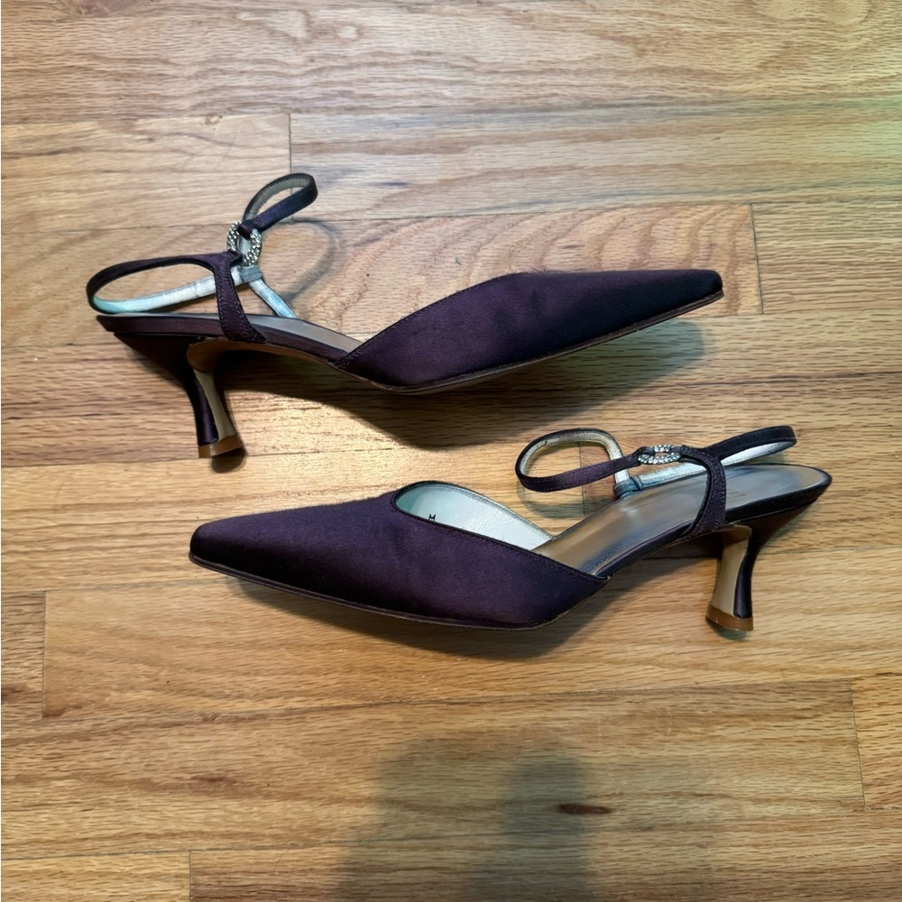 Stuart Weitzman Authentic Evening Sling Back Purp… - image 2